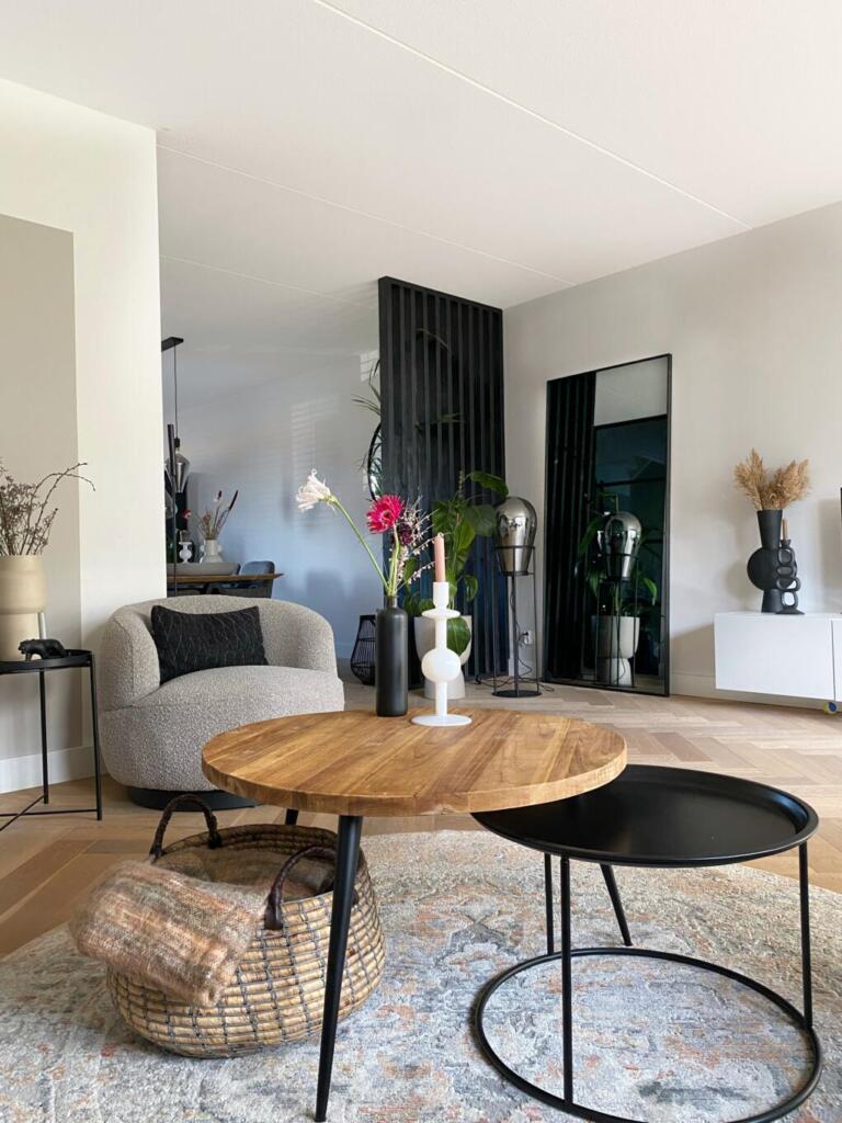 Staande spiegel met een zelf gemaakte room diver